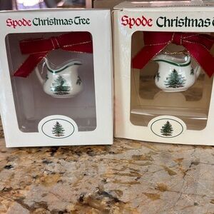 2 miniature SPODE  Christmas tree ornaments(price for both of them)
